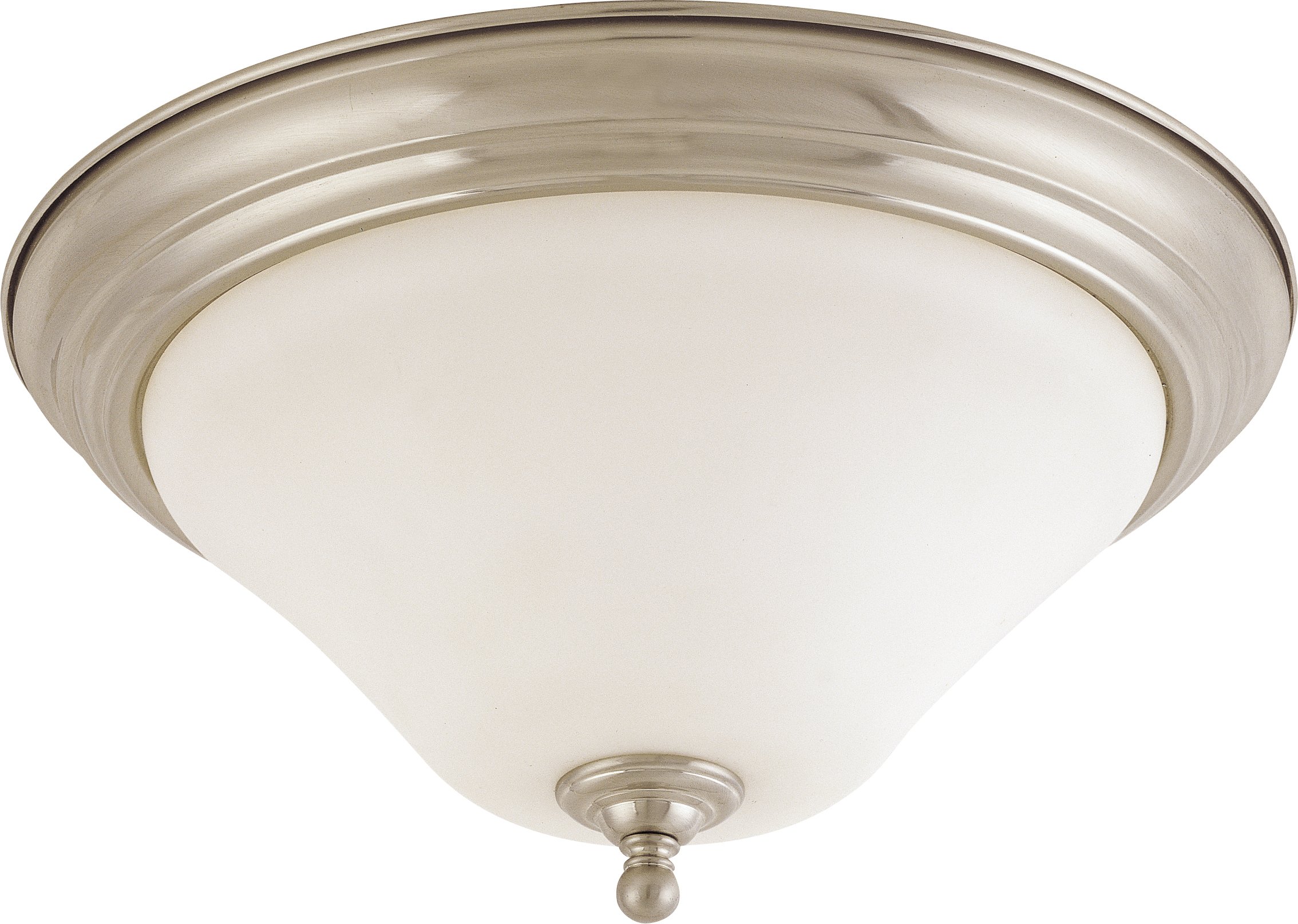 Nuvo Lighting 60/1906 Dupont 2-Light Large Flush Dome with Satin White Glass, 15" x 15" x 8", Brushe