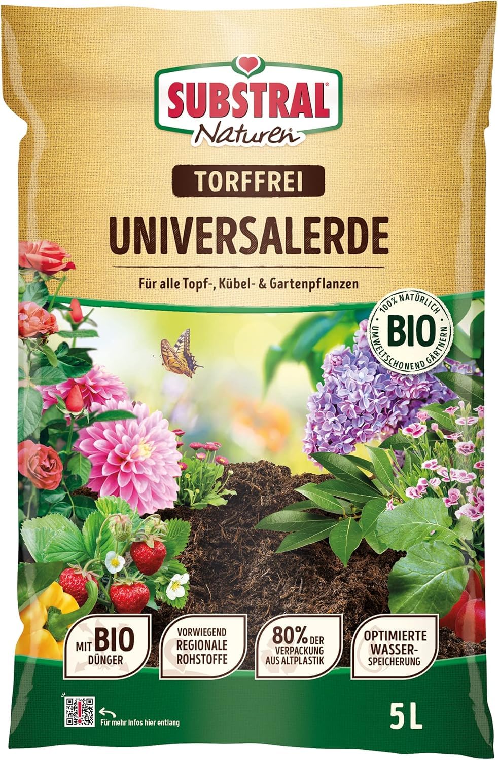 Substral Naturen Universalerde Bio & torffrei Universalerde 5 L Grün