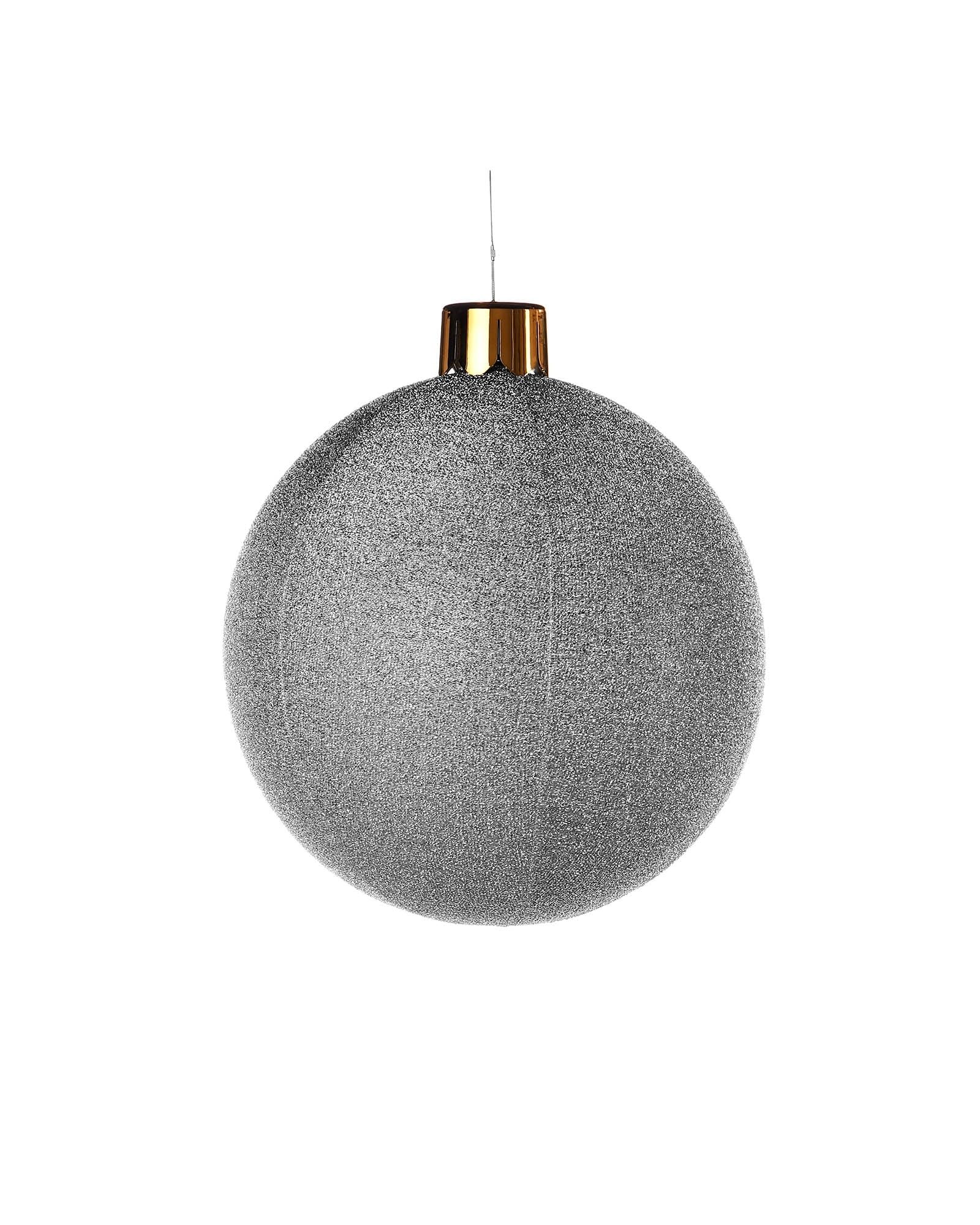 Inflatable Tinsel Christmas Bauble, Silver, 45 cm
