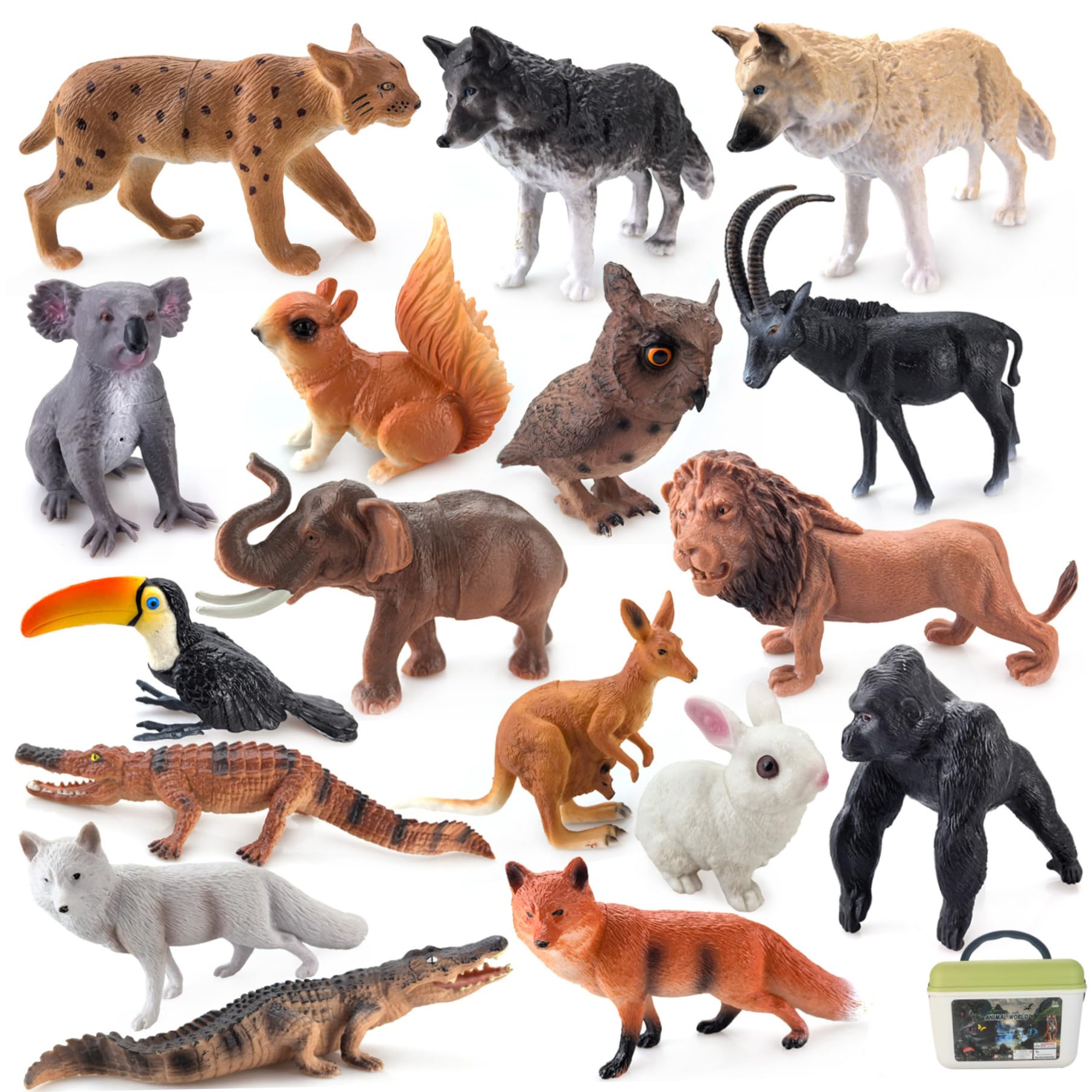 Animali Giocattoli per Bambini, 17 Pezzi/Set Figure di Animali realistiche, Giocattoli educativi per Regali di Compleanno, Divertenti bomboniere