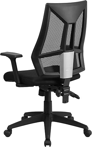 Miniatura 4 de Flash Furniture Ivan Silla de oficina ergonómica giratoria multifunción de malla negra con brazos ajustables