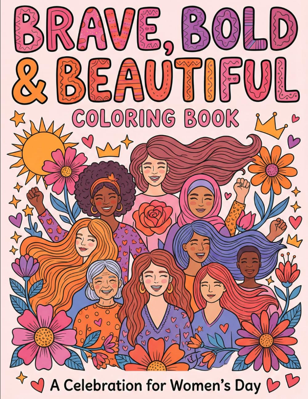 Brave, Bold & Beautiful Coloring Book: Celebrate Women's Day with 50+ Empowering Coloring pages For Womens (Women’s Day Coloring Book Series)