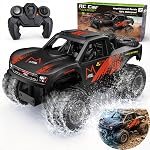 Amphibious Remote Control Car Monster Truck - 4WD Waterproof 1:16 Large All Terrain Off Road Vehicle RC Drift Cars Beach Pool Toys Gifts for Boys Kids 8-12