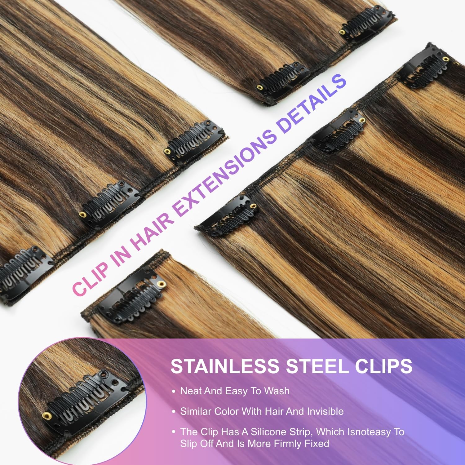 Clip in Hair Extensions 2/6 18Inch