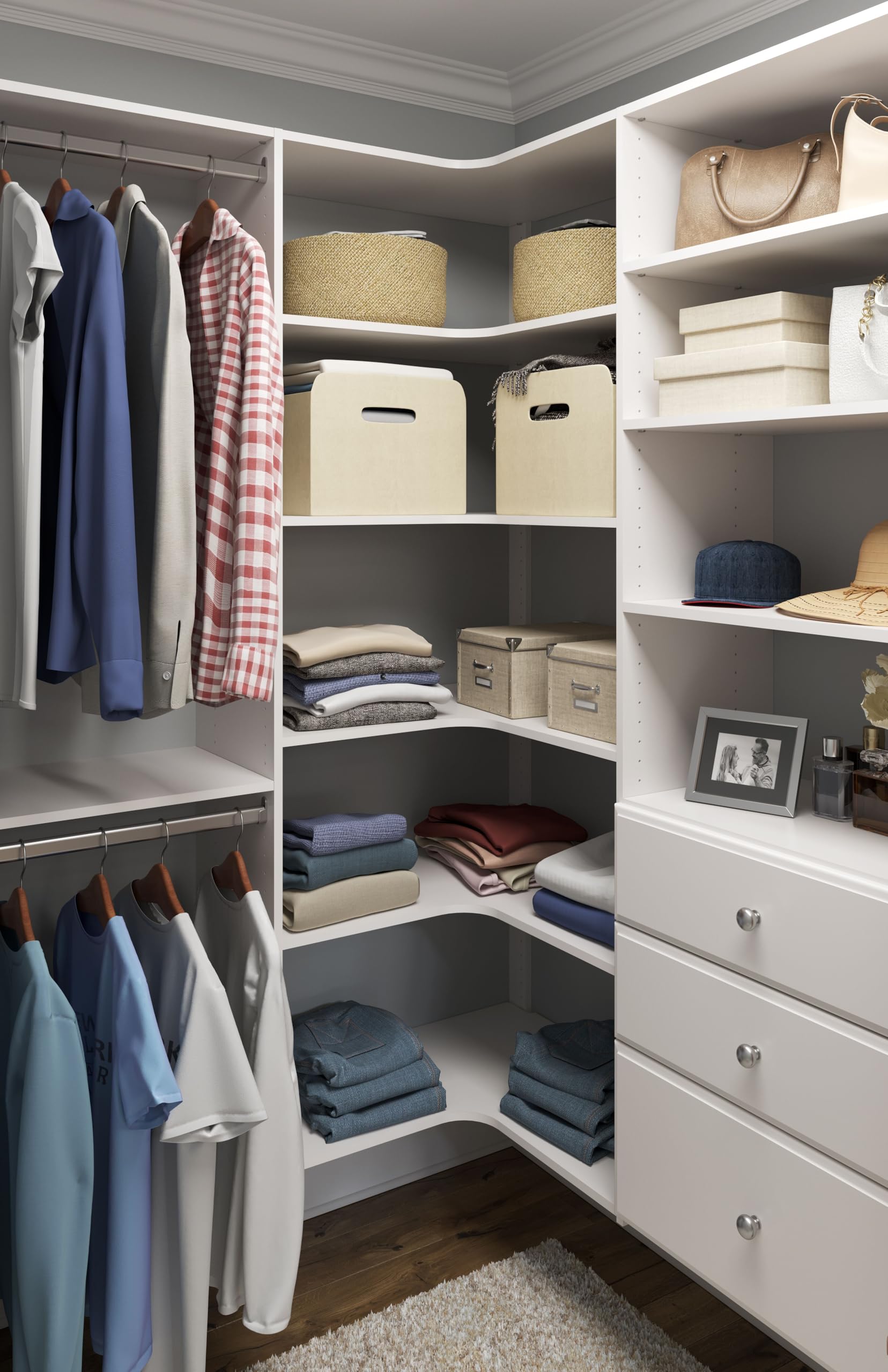 Amazon.com: Easy Track PH43-WH Ultimate Corner Wood Kit Closet
