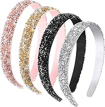 Waydress 4 Pieces Rhinestone Headband for women Glitter Sparkly Rhinestone Hairbands Bling Diamond Crystal Headwear for Women Girls Hair Accessories Birthday Wedding Gifts(Simple Color)