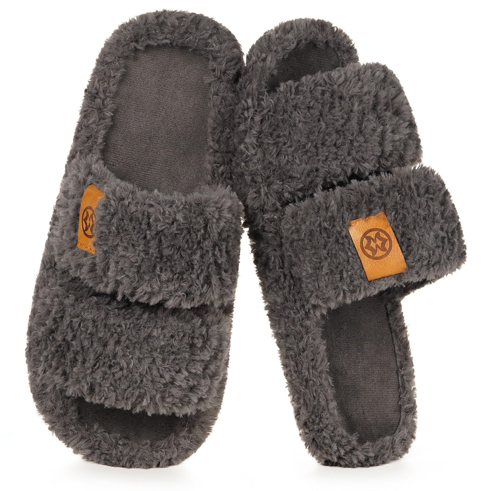 Dokela Womens Cozy Slippers Slip On Open Toe House Slippers for Women Indoor Arch Support Anti-slip Shoes Lightweight