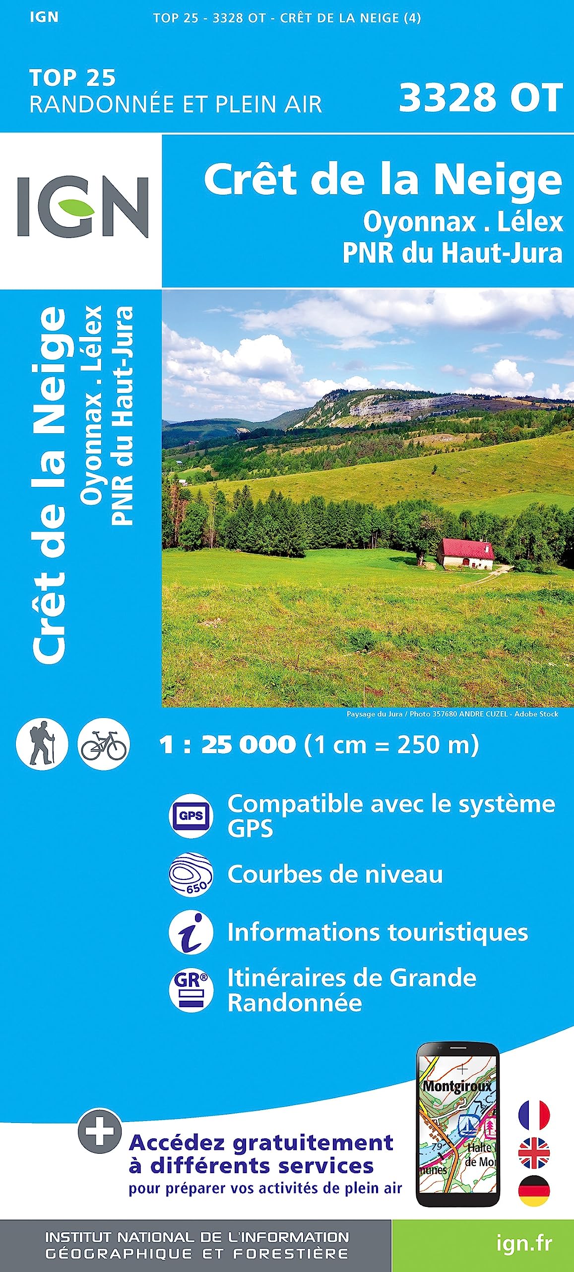 Crêt de La Neige / Oyonnax / Lélex/ PNR du Haut Jura: 3328OT (TOP 25)