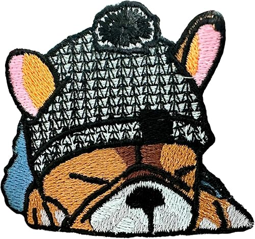 PLpatch Bulldog Francés Perro Cachorro Mascota Lindo Dibujos Animados Logo 7 Coser Hierro en Bordado Apliques Insignia Parche Ropa Traje