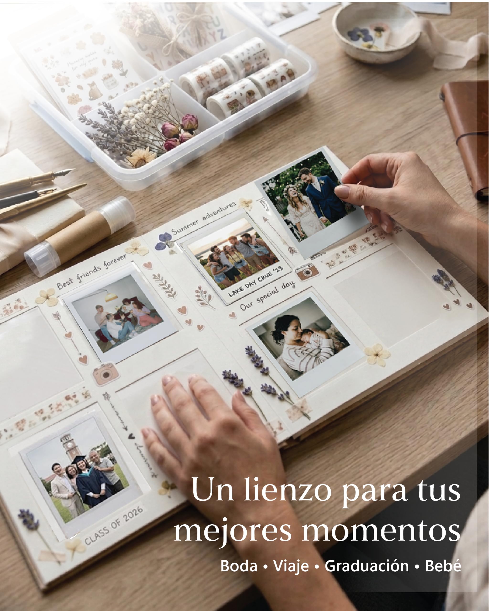 Album de Fotos para Polaroid 600 Film Fotografico con Espacio para Notas | Album Fotos Polaroid - Libro de Firmas para Boda y Scrapbook en Cuero - Regalos Originales Para Mujer con Caja Regalo