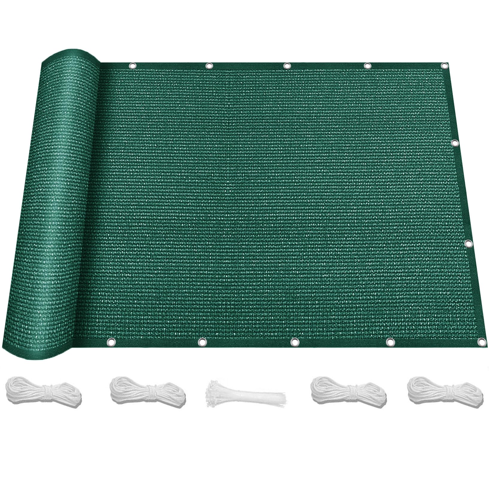 Voile d'ombrage pour terrasse et jardin, grand pare-soleil vert de 600x600 cm