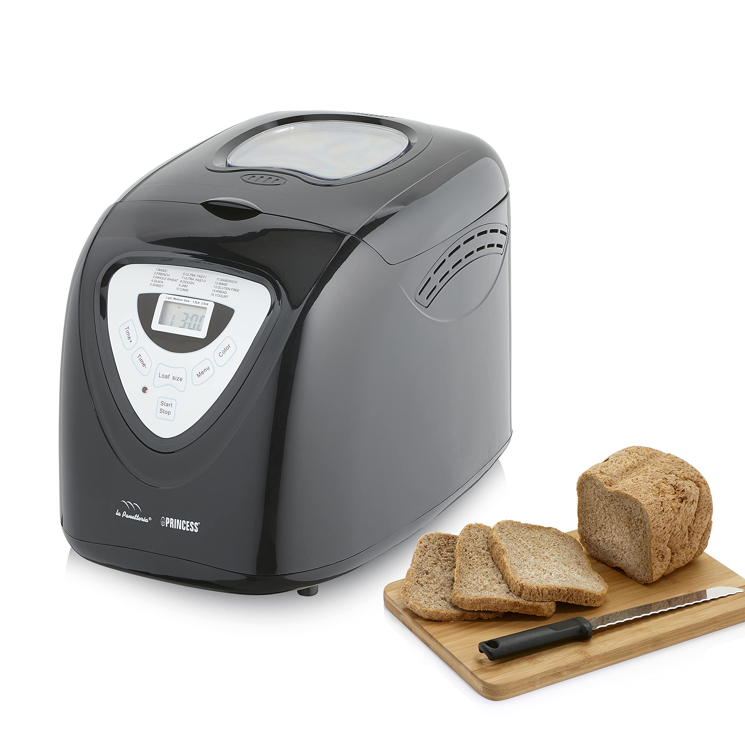 Maszyna do wypieku chleba Princess 152009 Bread Maker – idealna w przypadku specjalnej diety lub alergii na gluten – 15 programów do 900 gramów chleba - moc 600 W