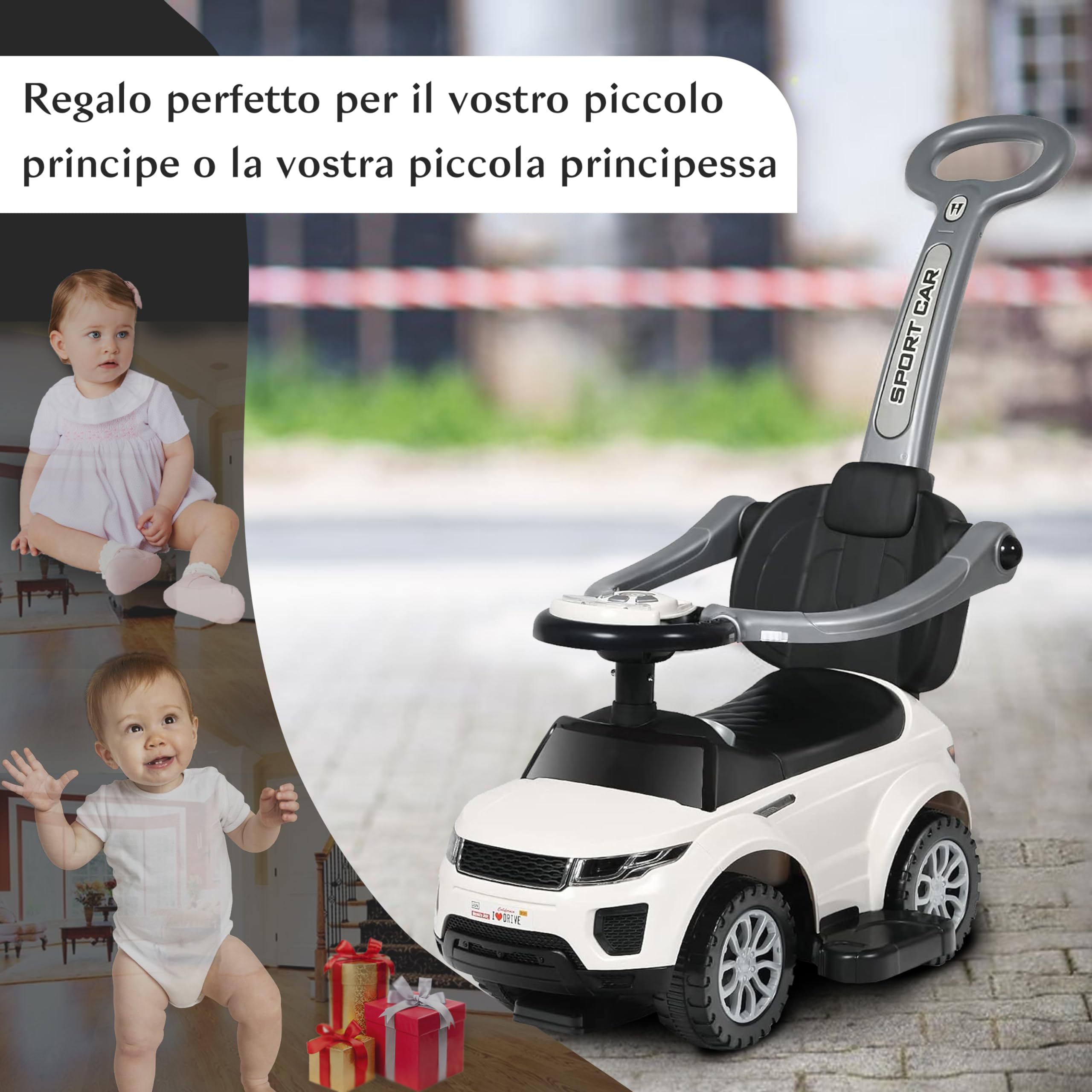 Volante De Coche Para Asiento Trasero – Juguete Electrónico Con Sonidos Y Luces, Regalo Para Niños +3 Años (24x7x60 Cm)