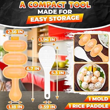 Rice Ball Mold, Shake to Make 3 Bite-Size Balls in Seconds