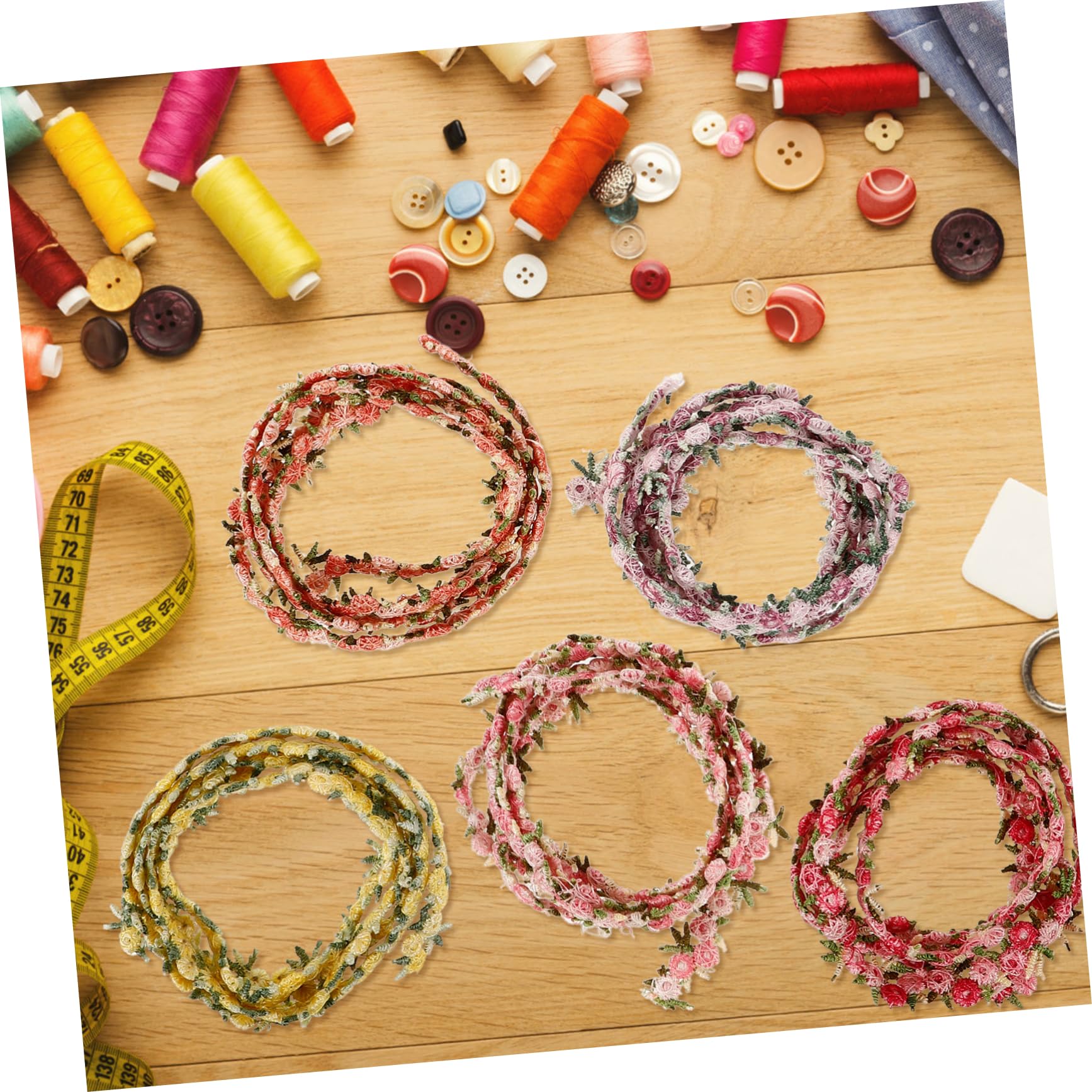 SEWACC 25rollen Bunte Blumen-spitzenborte Für -nähprojekte Dekorative Für Hochzeits Und Haaraccessoires Und
