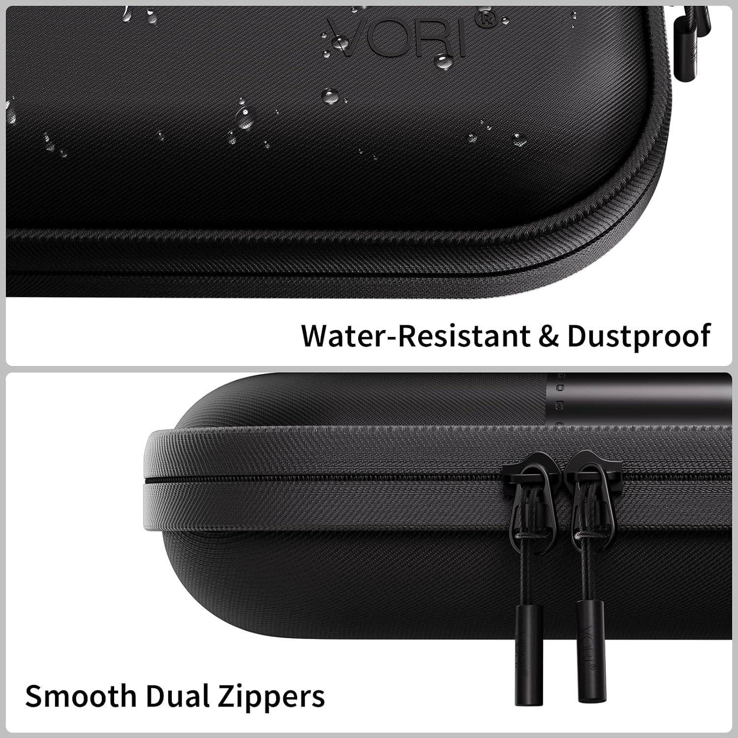 VORI Slim Carrying Case for Nintendo Switch 2 (2025) – 3-in-1 Accessories Bundle with 2 Tempered Glass Screen Protectors, 4 Thumb Grips & 6 Game Card Slots, Compact Hard PU Travel Case , Black image 3