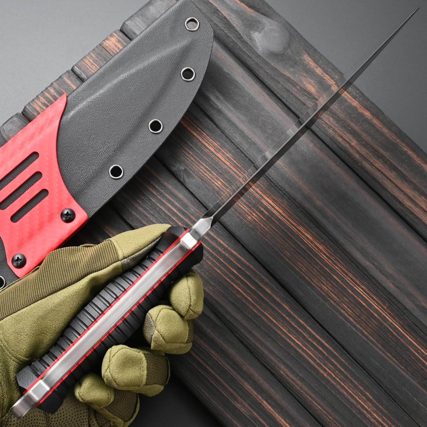 Sitivien ST36 Fixed Blade Knife 7mm Thick Sleipner Brushed Steel Blade Two Tone G10 Handle Full Tang EDC Fixed Knifes for Outdoor Camping Hunting Working(Silver)