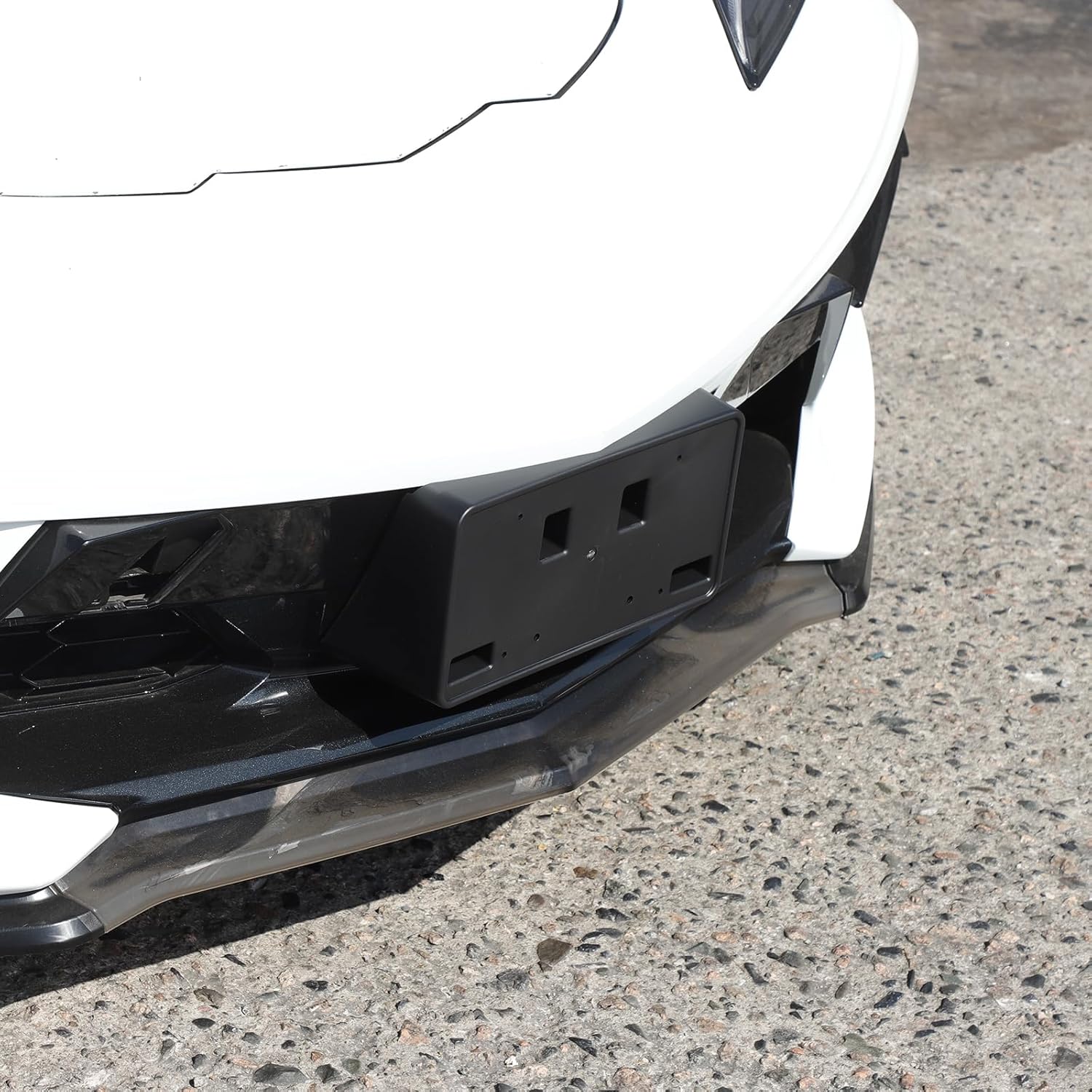 for Corvette C8 License Plate Mount Bracket Holder,Front Bumper Tow Hook License Plate Frame Compatible with Corvette C8 Stingray 2020-2024 No Drill Front License Plate Holder Accessories (Black)