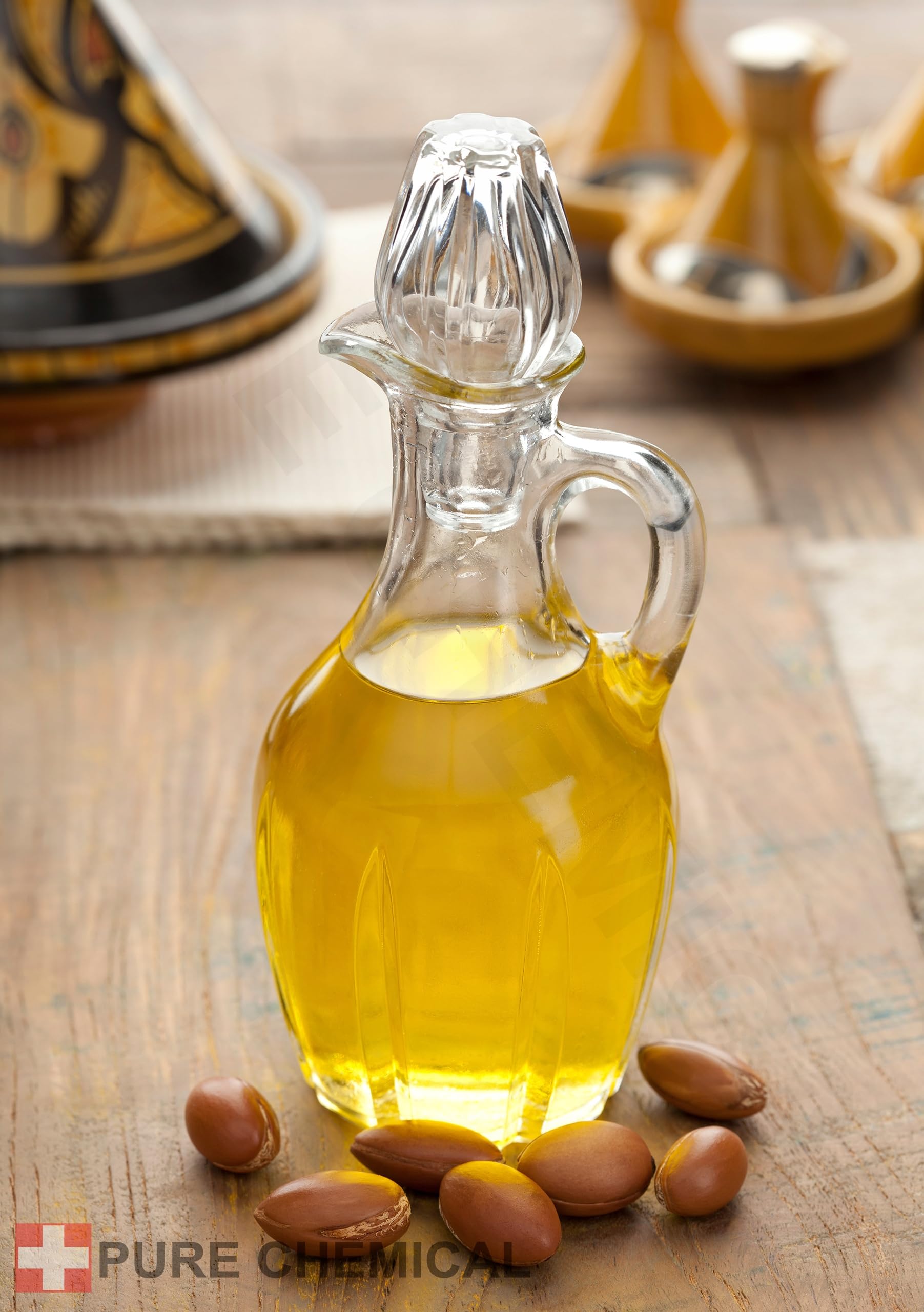 CHOSA Olio di Argan Puro al 100% Spremuto a Freddo 1 litro + Dosatore - Olio per Capelli, Corpo, Unghie e Barba - Cura Della Pelle e Cosmetici Fai Da Te - Nutre e Mantiene la Lucentezza
