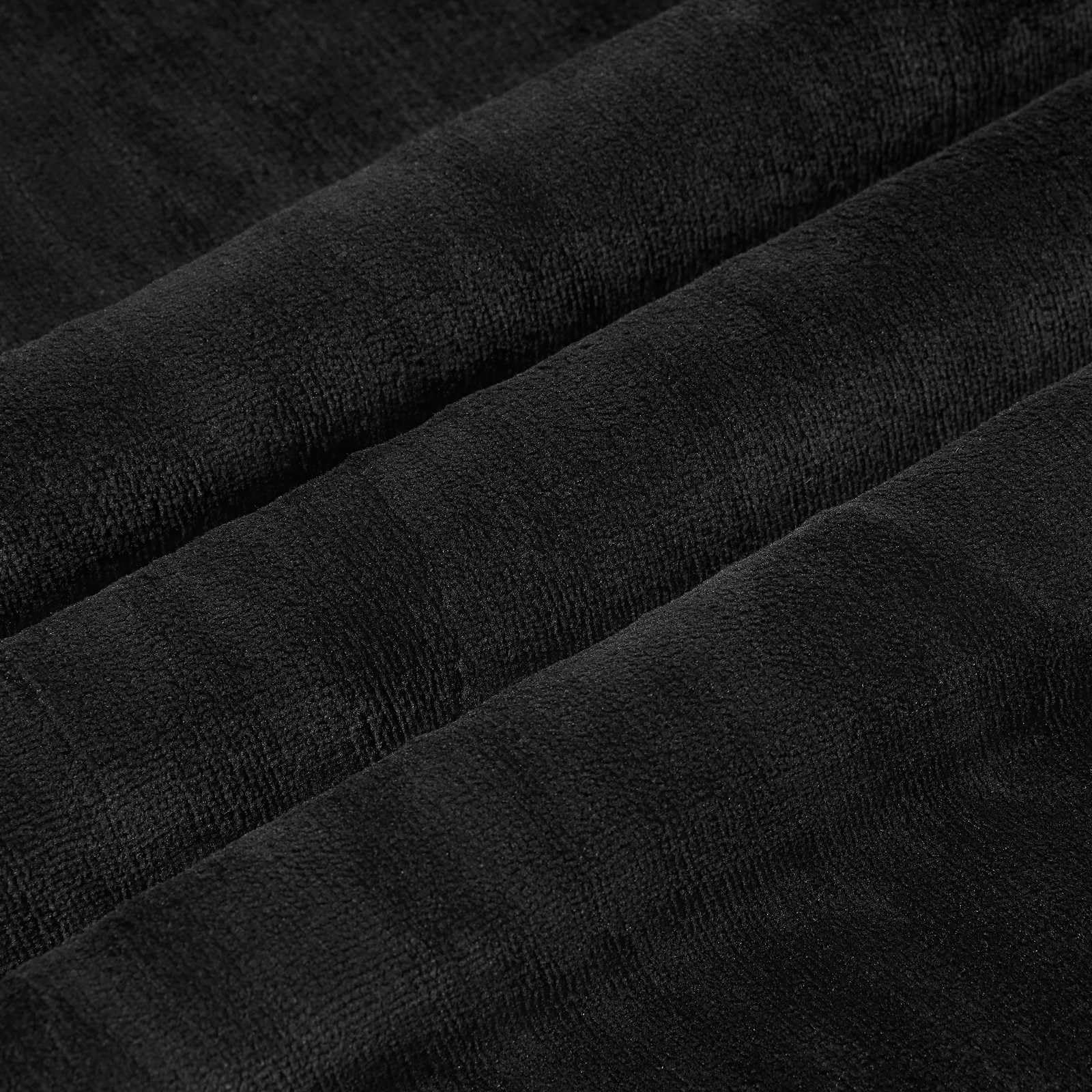 Générique Fleecedecke, 130 x 150 cm, Schwarz | Leicht 480 g, maschinenwaschbar, für Sofa oder Bett, ideal für Herbst und Frühling