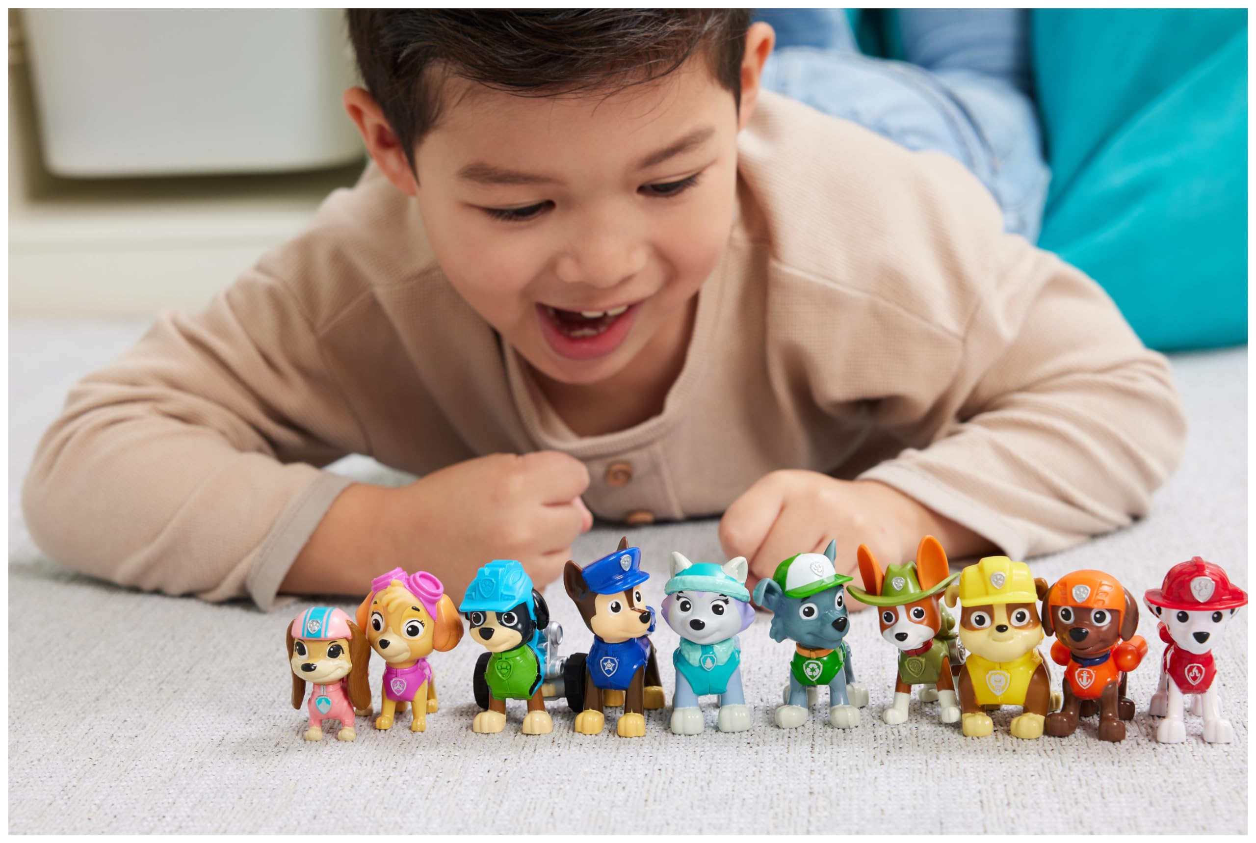Paw Patrol - Pat Patrouille - Figurines 10e Anniversaire - 10 Figurines Articulées Chase, Marcus, Ruben, Stella, Zuma Et Bien d'autres - Pat Patrouille Jouet - Cadeau Enfant - Jouet Enfant 3 Ans et +