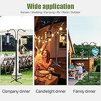 Vista 6 de XDW-GIFTS Ganchos de pastor dobles para exteriores, paquete de 2 postes de jardín resistentes para colgar comederos de pájaros, cestas de plantas