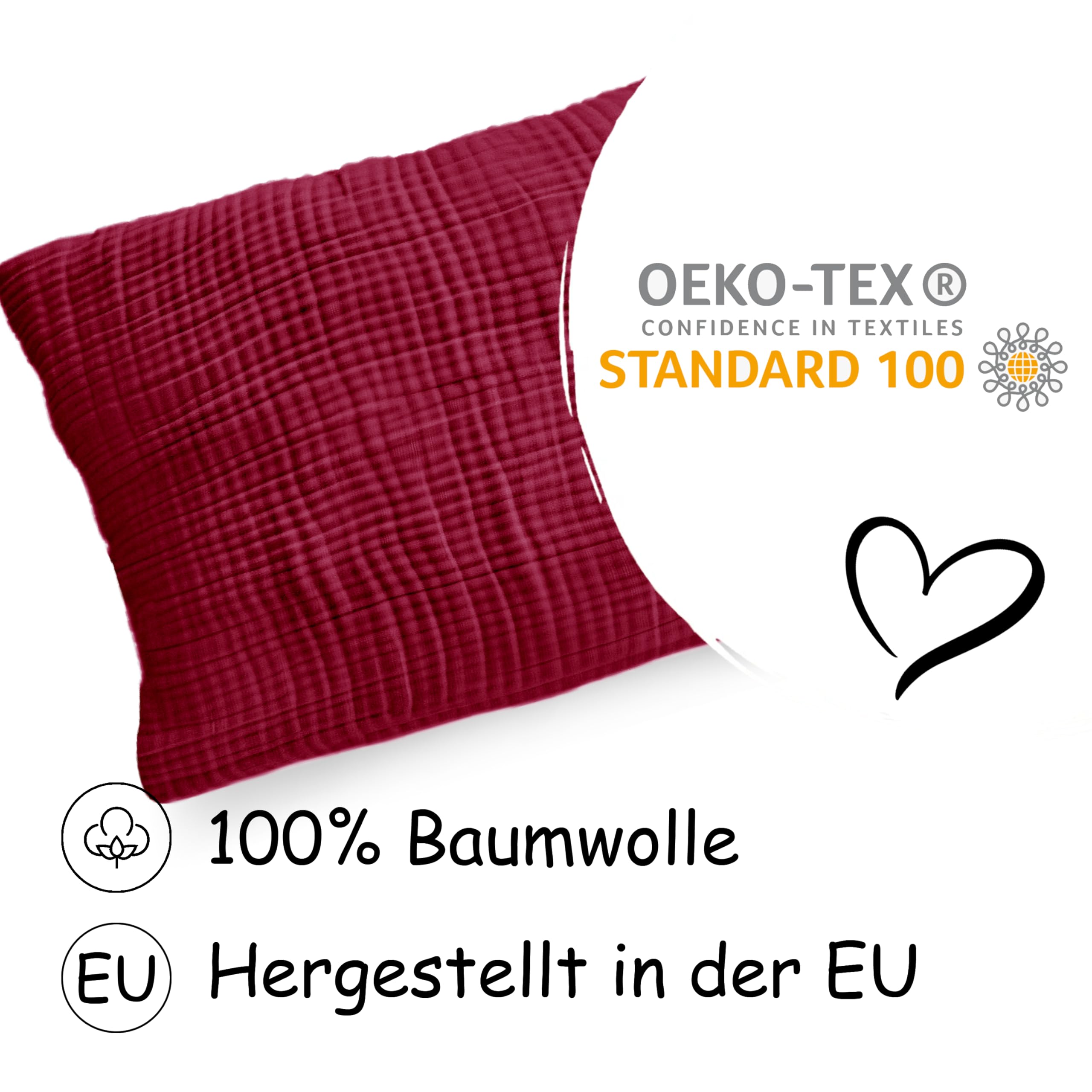 Homescapes kussensloop 40 x 80 cm - crème vanille, 100% Egyptisch