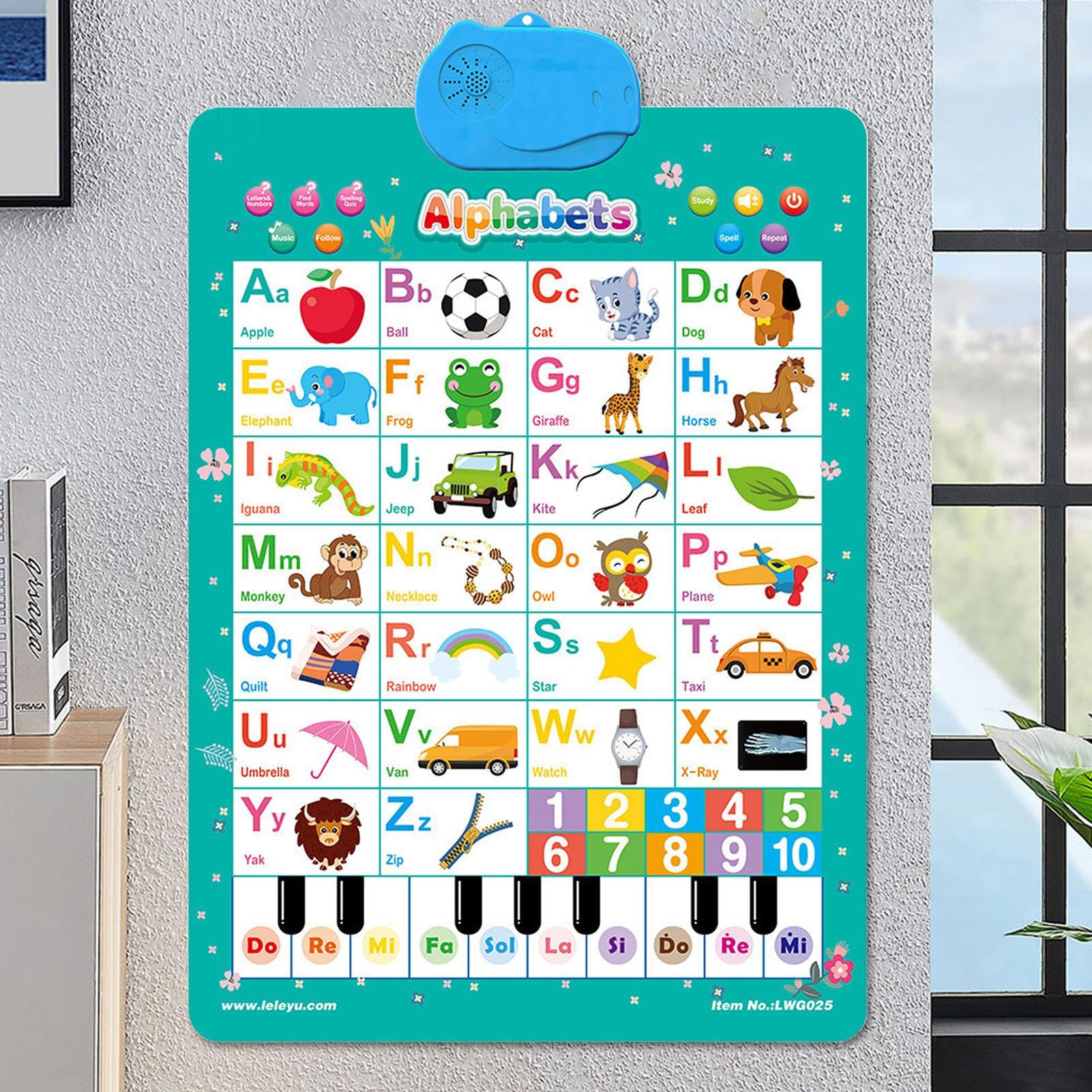 Tabella Elettronica Alfabeto Parete, Giocattoli Elettronici Interattivi Alfabeto, Poster Alfabetos Apprendimento Tattile Tabella Parlante Parete, Divertente Educativo Parlante Giocattolo Didattico