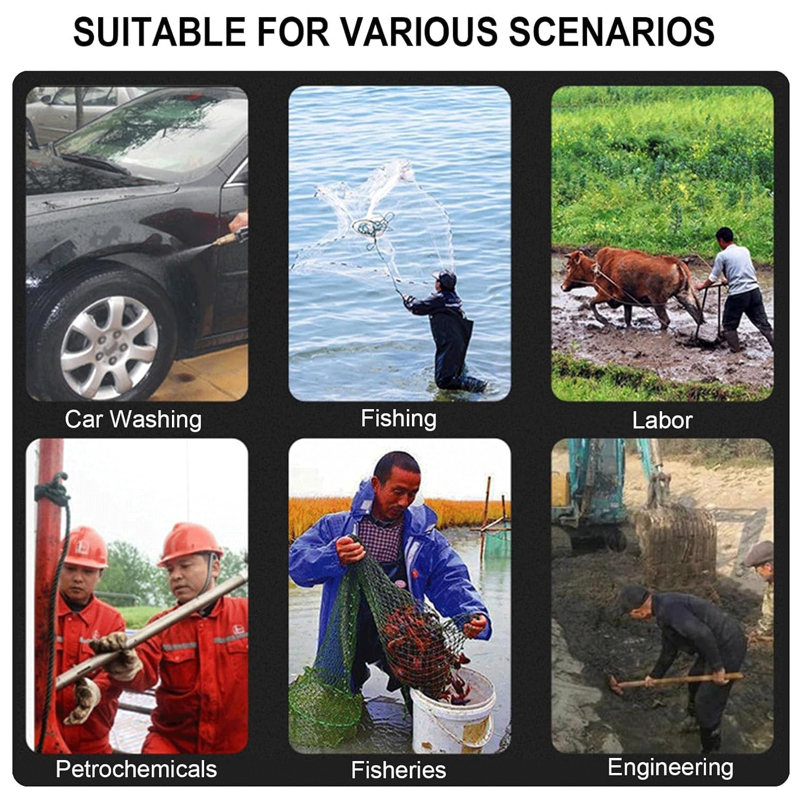 FAXIOAWA Botas gruesas de pesca para vadear, botas de invierno cálidas para la cadera con tiras reflectantes para trabajo agrícola