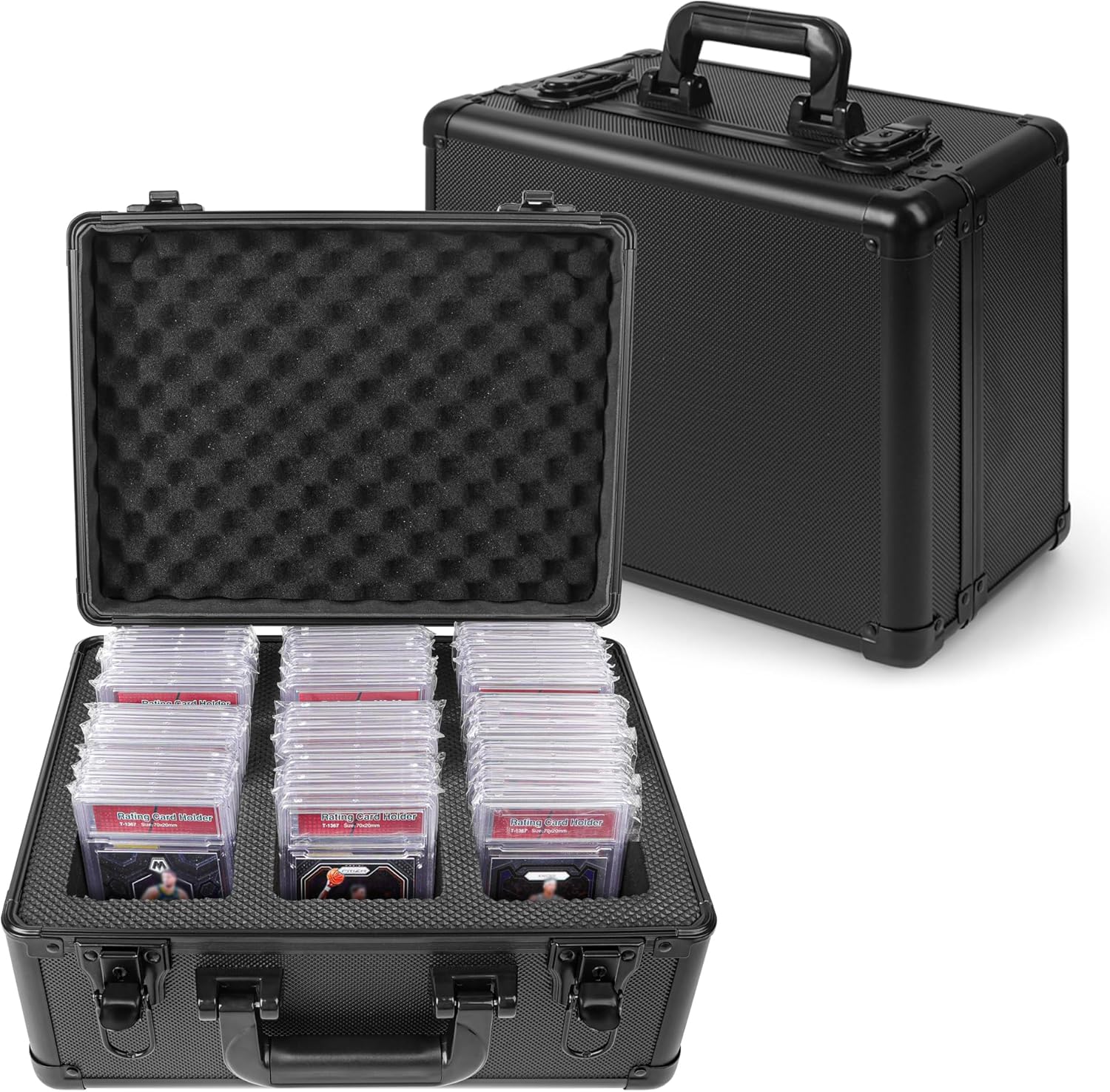 Graded Card Storage Box for PSA BGS SGC Slabs – Large 3-Slot Trading Card Box with Protective Foam Insert – Sports Card Case &Slab Case for Toploaders and Collectible Organizer