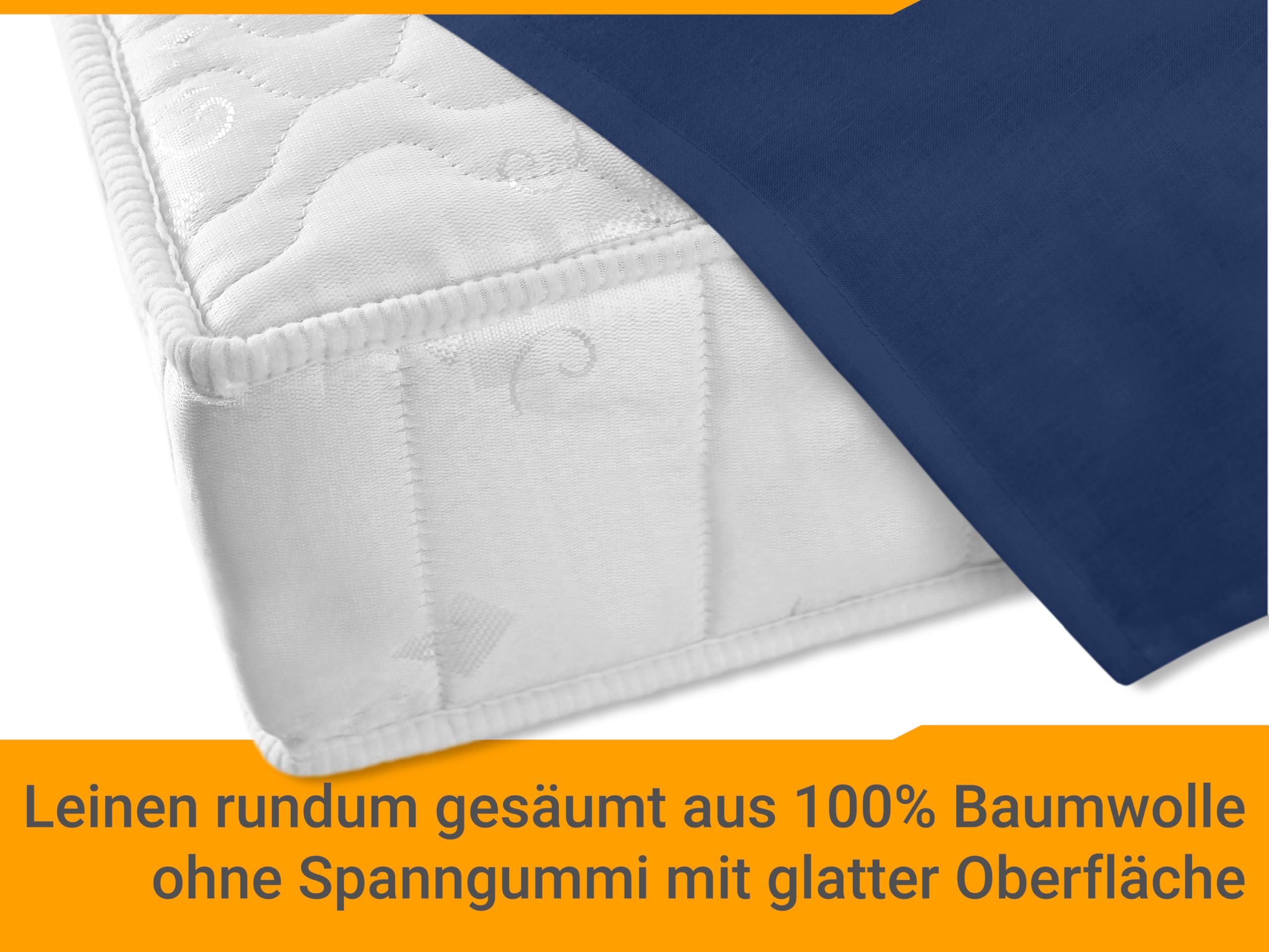 npluseins Prześcieradło na łóżko – 100% bawełna – w 6 kolorach – w 3 różnych rozmiarach – chusta do gospodarstwa domowego bez gumki, ok. 180 x 275 cm, granatowy