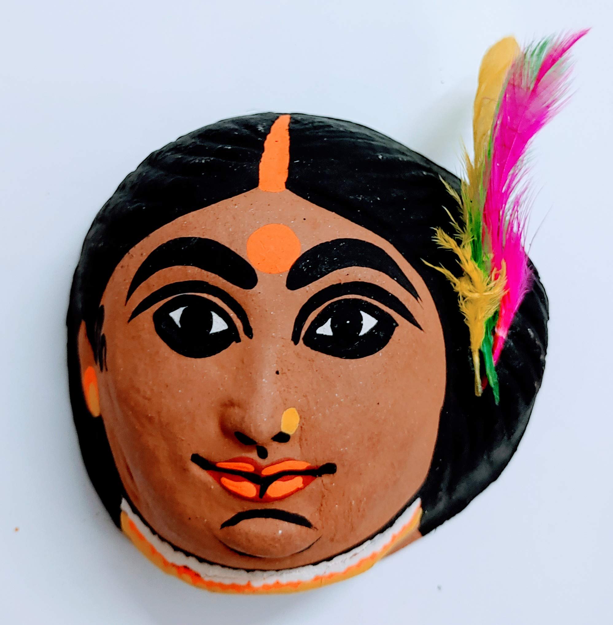 Mukherjee Handicrafts | Tribe Couple Chhau Mask | Hand Made Product | Decorative Showpiece & Wall Hanging | Size - Small 1