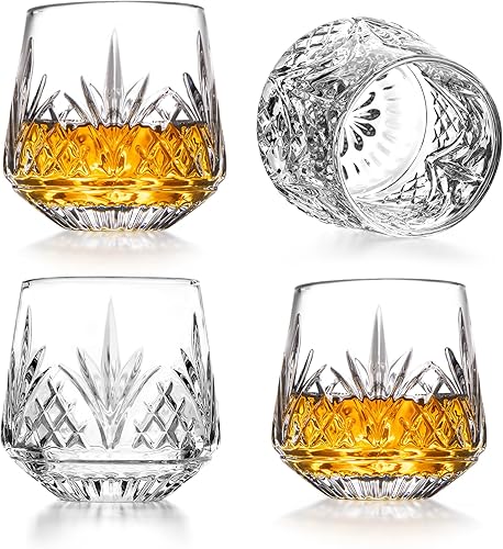 Godinger Vasos de whisky, vasos de whisky a la antigua, vasos para beber, colección Dublín, juego de 4