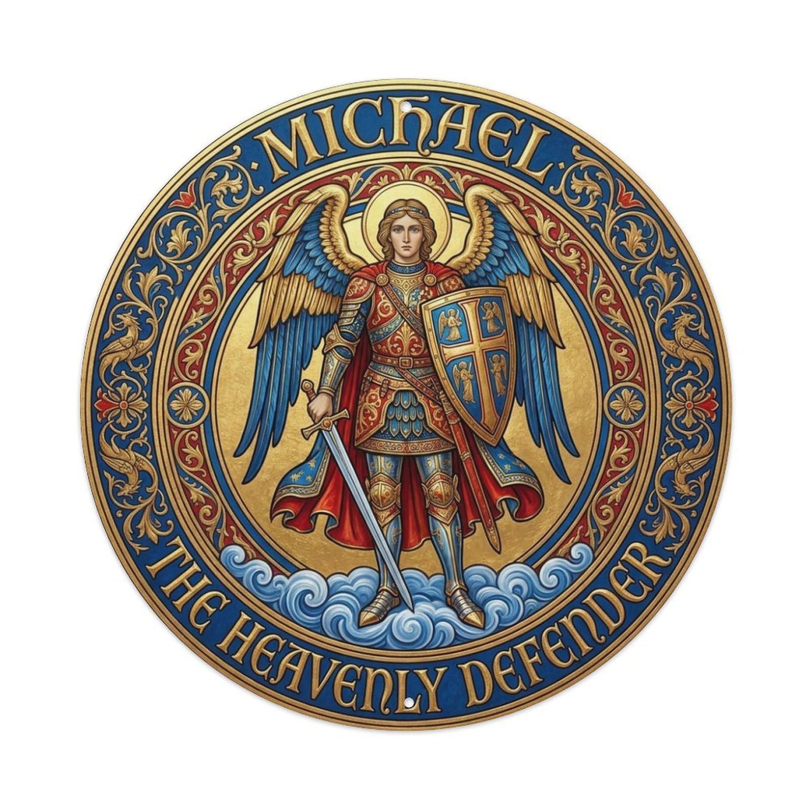 Faith St Michael Archangel The Heavenly Defender Metal Tin Sign