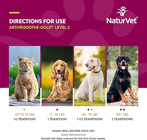 Miniatura 8 de NaturVet Líquido de cuidado avanzado ArthriSoothe-Gold  Cuidado avanzado de las articulaciones de nivel 3  Apoya la función saludable de la cadera y