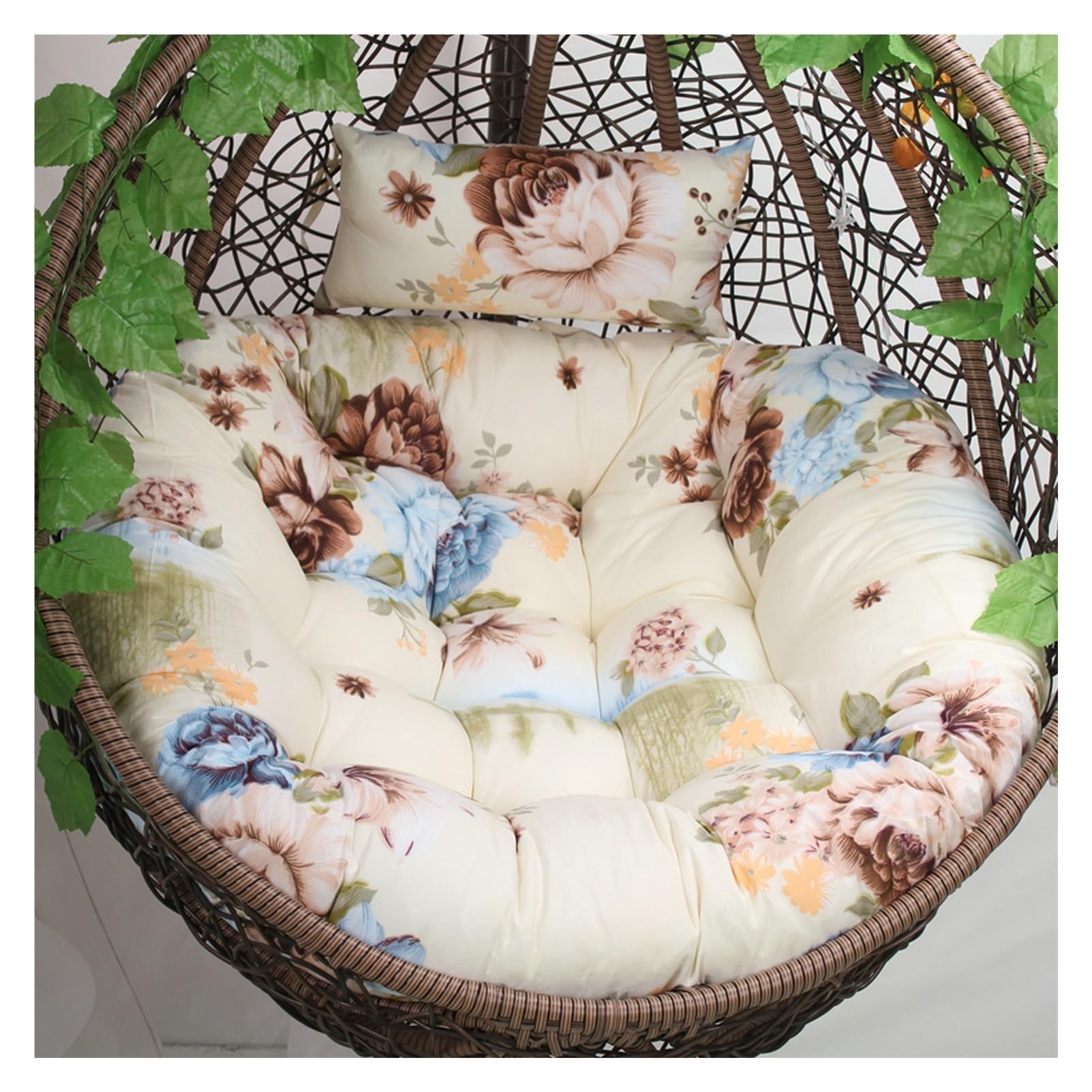 Meiiron Hammock Swing Chair Cushion, Egg Chair Cushion Only, Cushions for Hanging Basket Chair Waterproof, Cover Washable & Detachable(Color 1,Diameter 120cm)