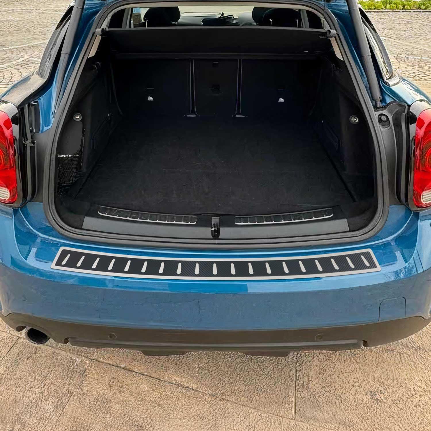 OMAC Rear Bumper Sill Cover for Mini Countryman F60 2017-2024 S.Steel Carbon Foiled