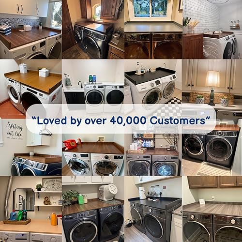 Miniatura 5 de OfficeSimpli - Lavadora y secadora de encimera, laminado, rieles de borde, fabricada con material reciclado, fácil de limpiar, artículos esenciales