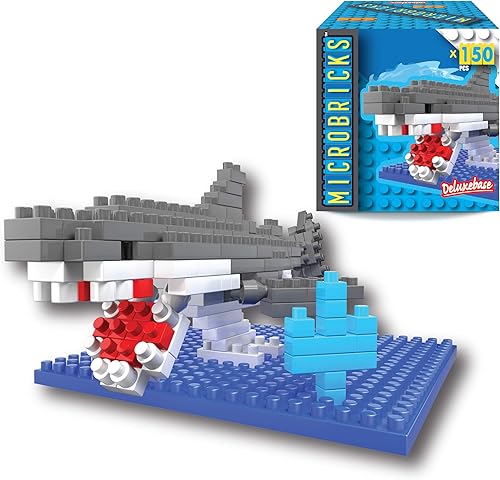Miniatura 1 de Tiburón de Deluxebase. Rompecabezas 3D temático de Ocesn Mini Bloques Juguetes de construcción, Mini Ladrillos Rompecabezas de Tiburón Fácil de