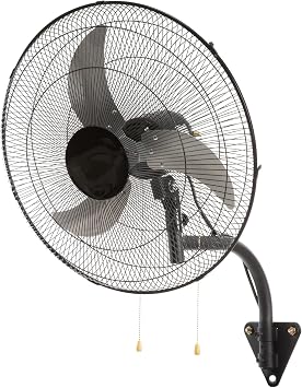 Happybuy 20 Inch Wall Mount Fan, 3-Speed High Velocity, Max 4650 CFM, Oscillating Industrial Fan for Warehouse, Greenhouse, Workshop, Patio, Basement, Black, ETL Listed, Commercial & Residential Use