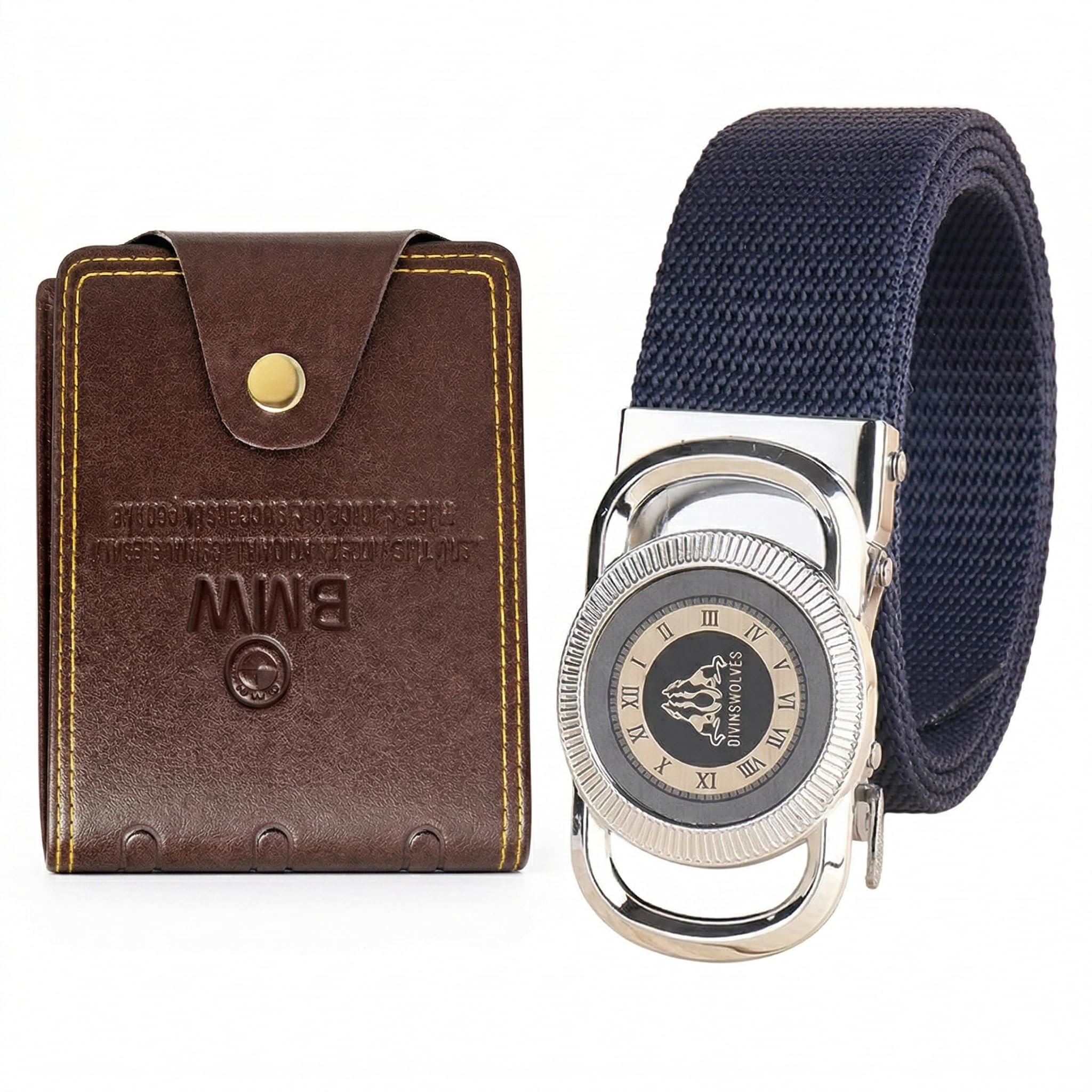 Classic Brown Wallet & Stretchable Nylon Belt Set for Men – Smart Casual & Formal Combo Pack DS17-image-22