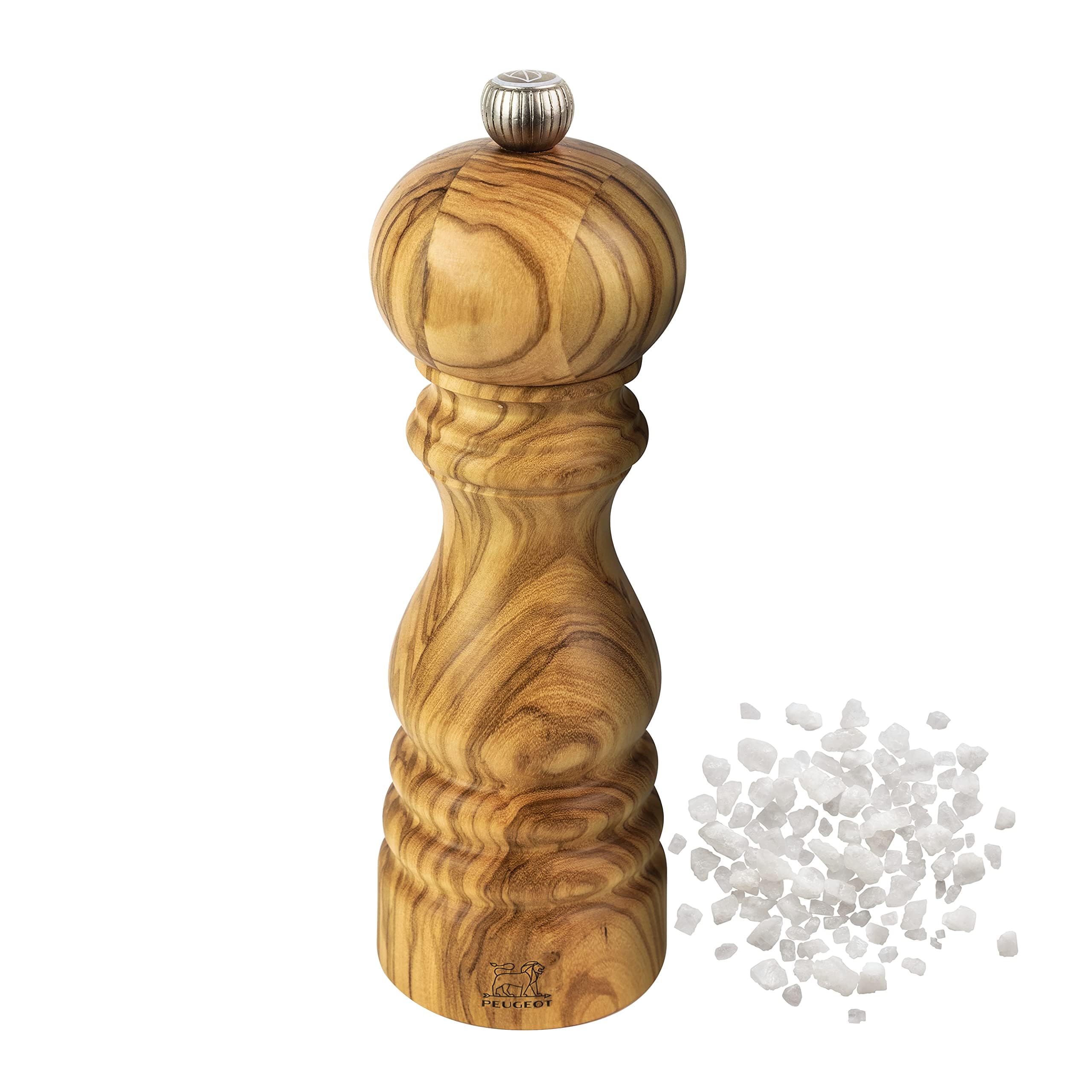PEUGEOT - Salzmühle Paris 18 cm - Trockensalz - Klassische Mahlgradeinstellung - Aus PEFC-zertifiziertem Holz - französisches Know-how - Olivenholz