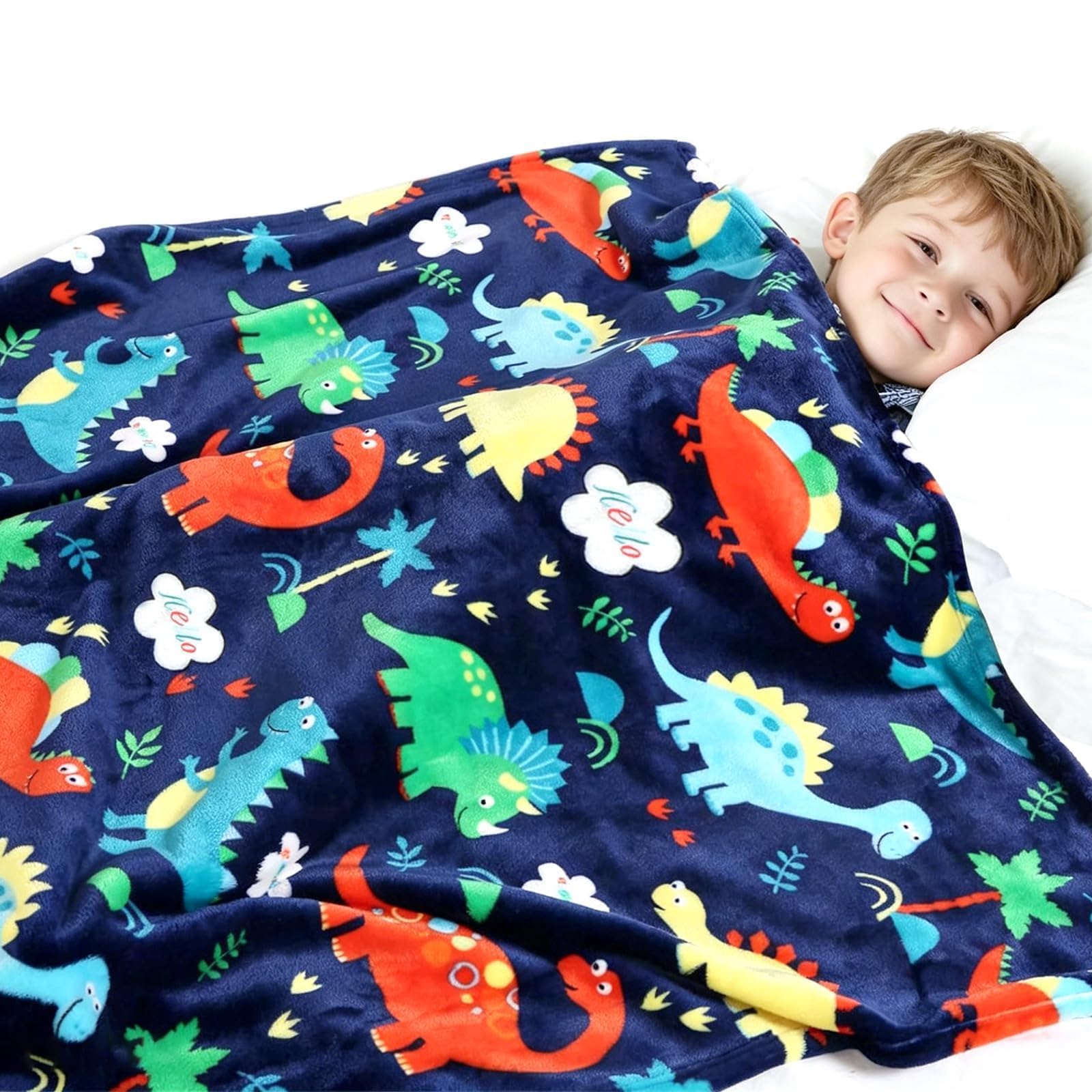 GZRXIOUS Dinosaur Blanket for Boys and Girls 100x130cm, Soft Flannel Throw