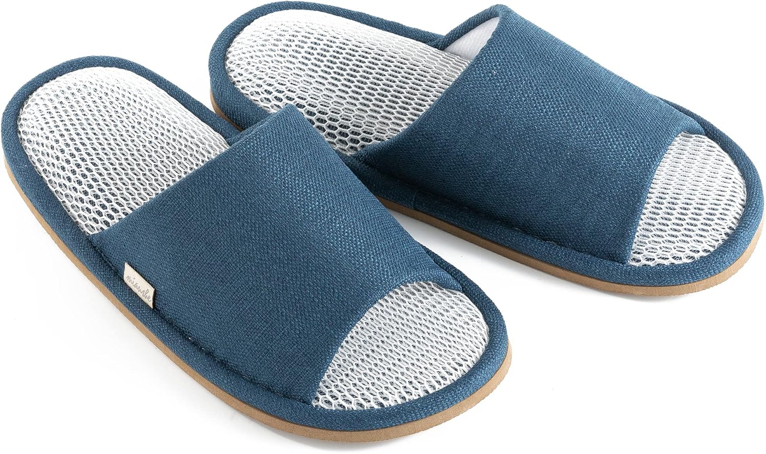 mianshe 立体メッシュ スリッパ 前開き ルームシューズ 通気性 蒸れない 静音 軽量 涼しい 前開き 外縫い 室内はき メンズ レディース