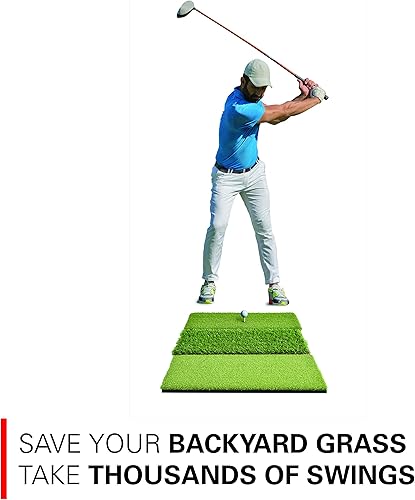 Miniatura 9 de Rukket Tri-Turf - Alfombrilla de golf de ataque, conducción portátil, astillado, ayuda de entrenamiento para patio trasero con camisetas ajustables