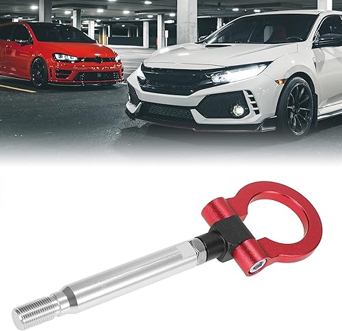 Miniatura 2 de X AUTOHAUX Anillo de remolque de parachoques delantero de aleación de aluminio rojo Tornillo de gancho de remolque para Subaru Impreza WRX BRZ