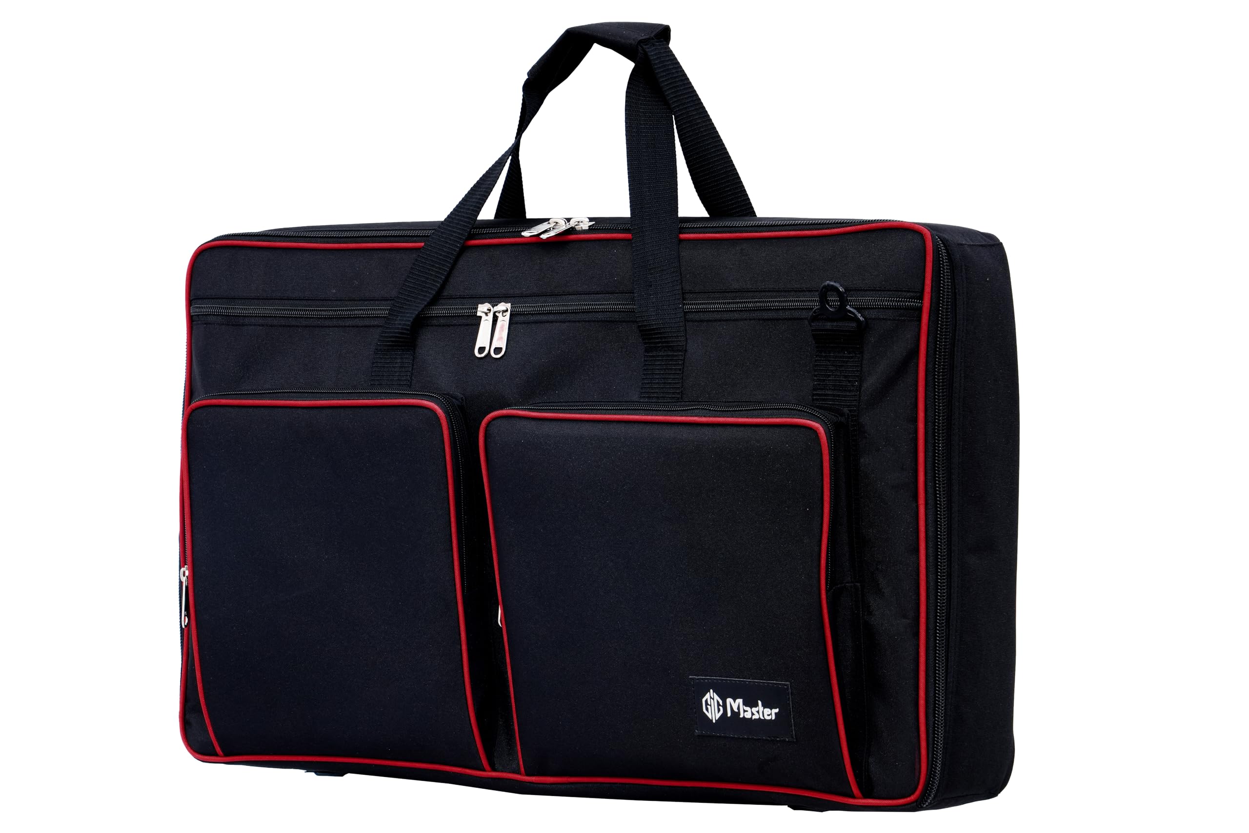 GIG Master DJ Controller Safety Case for Pioneer DJ DDJ-FLX2, Heavy Padded with Dual Pocket (Black_Red)-image-47