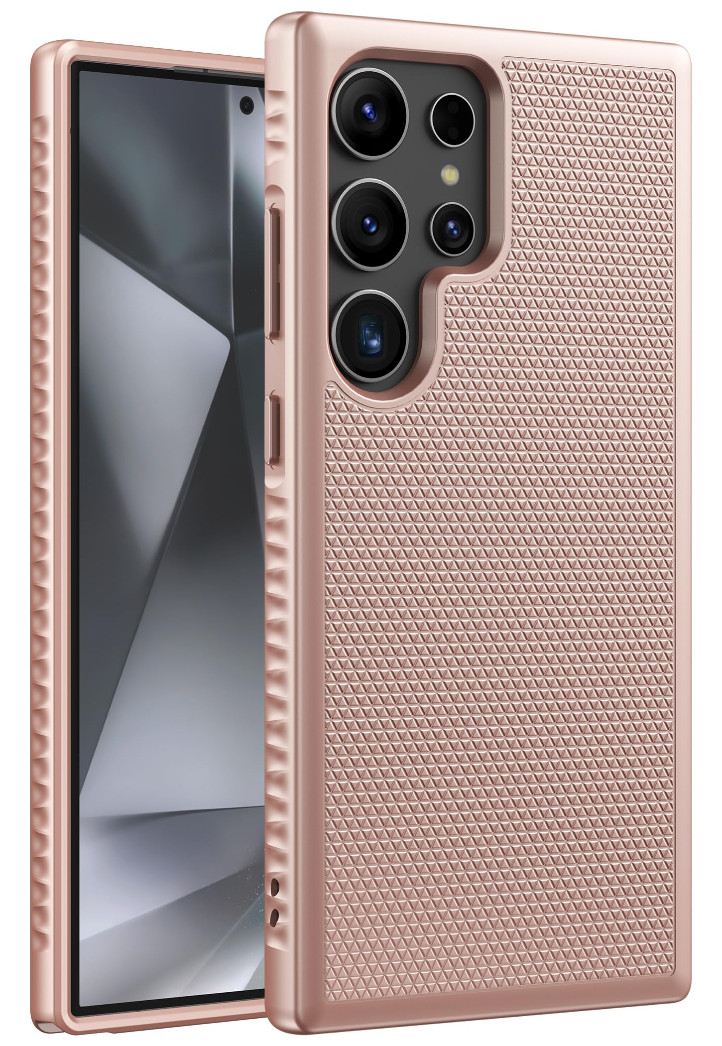 Vihibii for Samsung Galaxy S24 Ultra Case, Slim & Fit Stylish Non-Slip Texture, Mil-Grade Drop Protection Shockproof Protective Phone Case Galaxy S24 Ultra 5G 6.8" 2024, Rose Gold