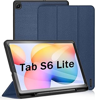DUX DUCIS Case for Samsung Galaxy Tab S6 Lite 10.4 (P610 / P615) 2020 & 2022, Soft TPU Protective Case with S Pen Stand for S6 Lite 10.4 Inch, Multi-Angle Front Stand Cover (Blue)