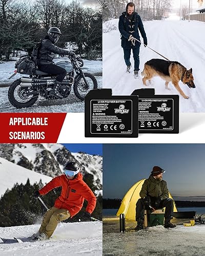 Miniatura 8 de IRON JIA'S Baterías de guante calentadas, baterías recargables de iones de litio de 7.4 V 2500 mAh con cargador (paquete de 2)